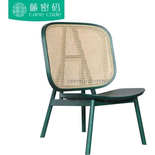 Nordic Solid Wood Dining Chair Negotiation Chair Simple Medieval Back Chair Hotel B & B Net Red Leisure Rattan Chair