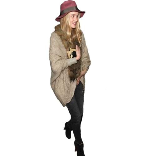 15-20 years girls autumn and winter knitted sweater jacket fashion fur collar cardigan windbreaker coat Korean quality Clothing