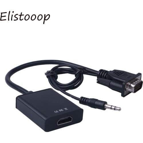 VGA to HDMI-Compatible Converter Adapter Male to Female Cable With Audio 1080P VGA Adapter for PC Laptop to HDTV Projector