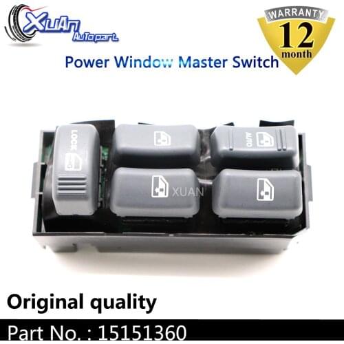 XUAN Electric Power Window Master Control Lifter Switch 15151360 For Chevrolet GMC Pickup Truck 1500 2500 3500 Sonoma Suburbaban