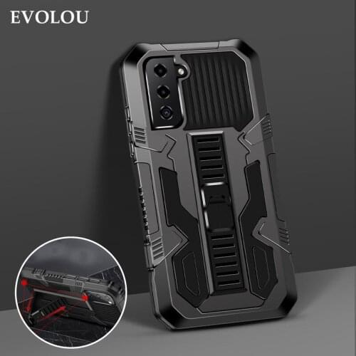 Shockproof Stand Case for Samsung Galaxy S21 Ultra 5G Hybrid Armor Silicone PC Anti-Fall Cover for Samsung Note 20 S21 Plus A42