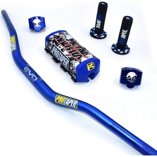 28.5mm Handlebar with Bar 1-1/8" Handle bar Pads Grips Pit Pro Racing Dirt Pit Bike Motorcycle Motocross CNC 28.5mm Adapter