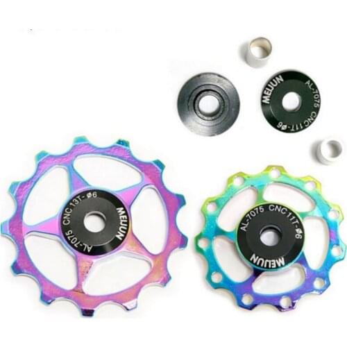 11/13T Colorful Aluminum Alloy CNC MTB Bicycle Rear Derailleur Pulley Wheel MTB Bike Guide Roller Bicycle Part Cycling Accessory