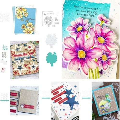 Star Plant Flower Stamps And Dies New Arrival 2021 Scrapbook Dariy Decoration Stencil Embossing Template Diy Greeting Card Gift