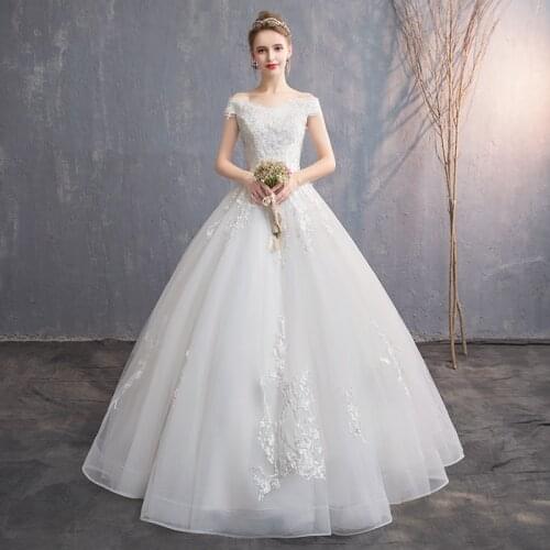 Vestidos De Novia 2020 New Simple Lace Bride Dress Sweetheart Off the Shoulder Wedding Dress Long Corset Backless Wedding Gown