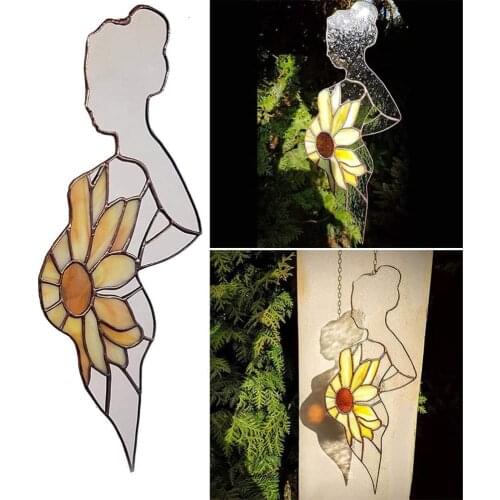 Pregnancy Mother Stained Suncatcher Window Panel Hanging Ornament Mother Day Gift 2021 New