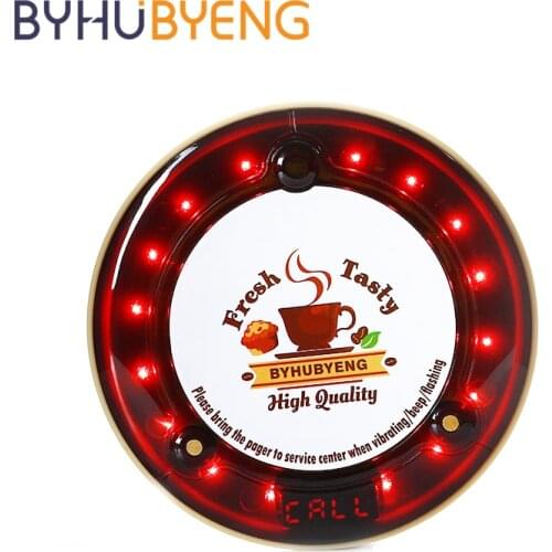 BYHUBYENG Waterproof Calling System Guest Service Wireless Buzzer Coaster Pager Atencion Al Cliente Waiter Call Table Restaurant