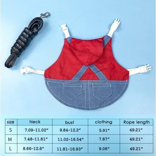 Bunny Clothes Pet Rabbit Denim Jacket Coat Small Animal Bag Set Leash For Ferret Harness Vest Hamster Small Supplies Hat Pe W7X6