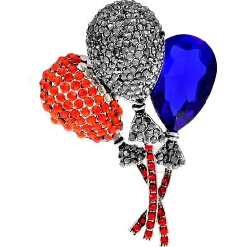 CINDY XIANG Big Crystal Balloon Brooches For Women Cute 2-color Romantic Office Party Rhinestone Brooch Pin Friends Jewelry Gift