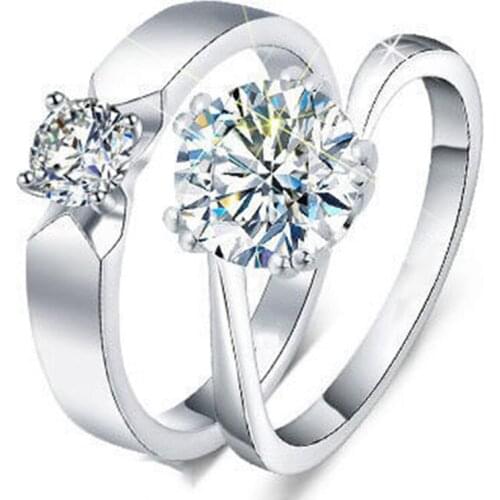 925 Sterling Silver Couple Ring for Woman Diamond Luxury Elegant Exquisite Engagement Wedding Original Lovers Jewelry Romantic