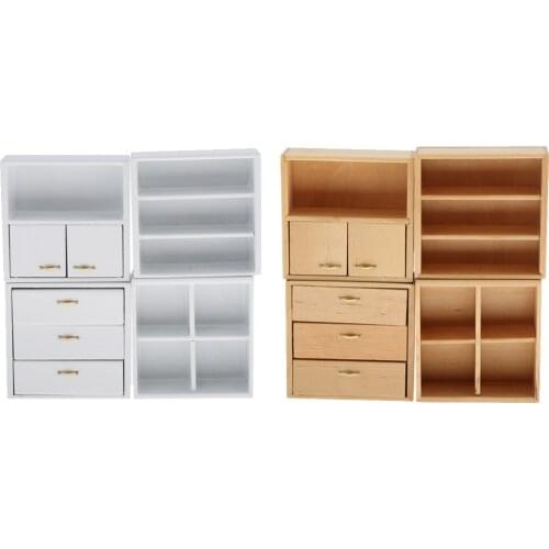 1/12 Dollhouse Handmade Miniatures DIY Cabinet Bedroom Living Room Scene Toys