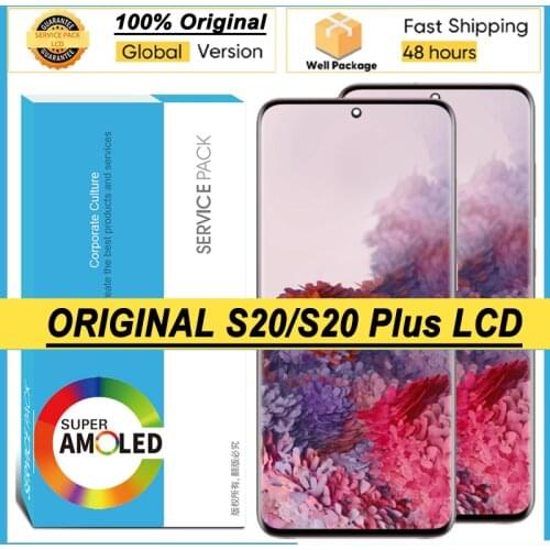 100% Original Super AMOLED Display for Samsung Galaxy S20 G980F G980F/DS S20 Plus G985F LCD Touch Screen Digitizer Repair Parts
