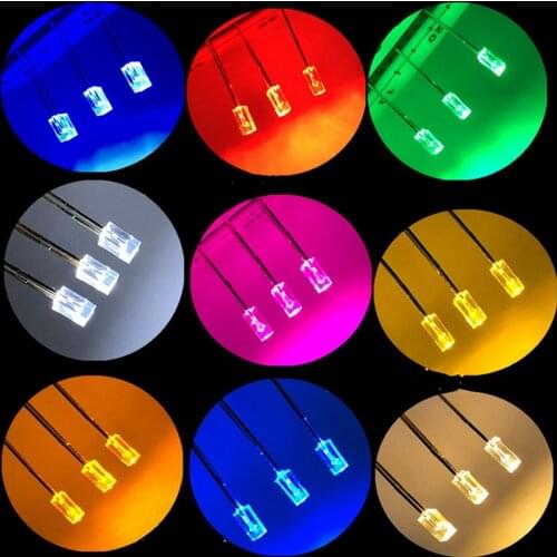 1000PCS 2*3*4 Square Transparent Light Emitting Diode Red Yellow Green Blue high bright light emitting diode 2x3x4 LED Diode
