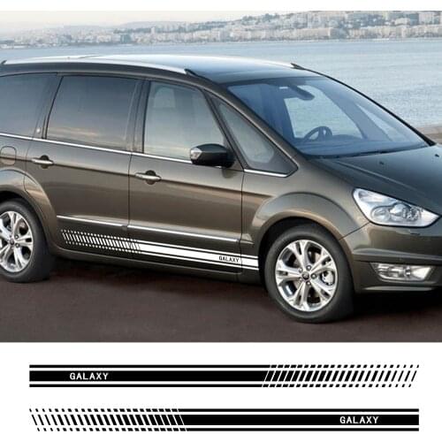 2Pcs Car Long Side Stripes Stickers For Ford Galaxy Auto Vinyl Film Styling Decoration Decals Automobile Car Tuning Accessories