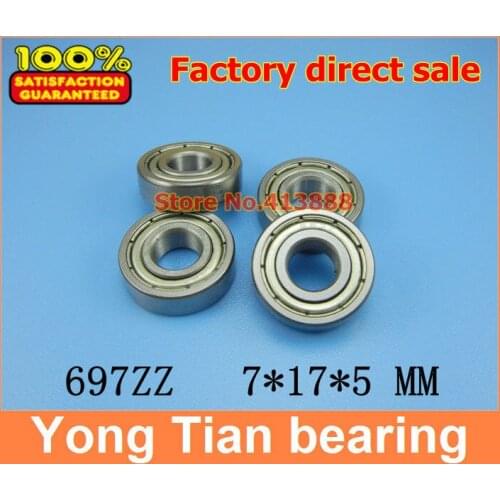 500pcs free shipping thin wall deep groove ball bearing 697ZZ 7*17*5 mm