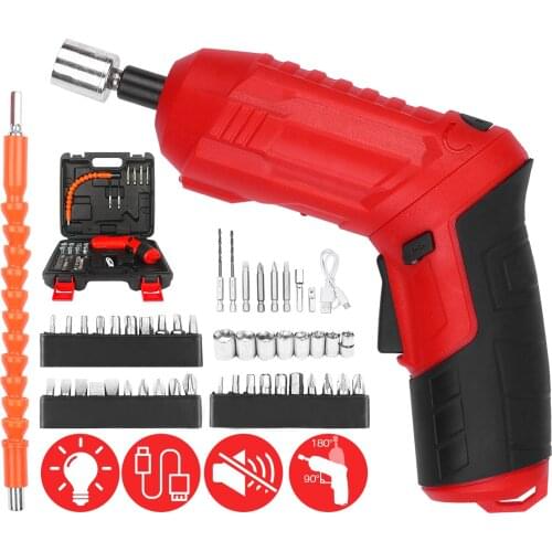 Cordless Screwdriver 47Pcs 3.5Nm Electric Screwdriver Set 3.6V 1800mAh USB Rechargeable Ratchet Wrench Front LED 2 Position