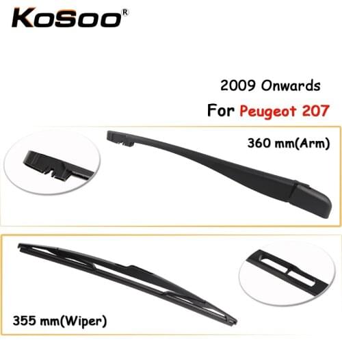 KOSOO Auto Rear Car Wiper Blade For Peugeot 207,355mm 2009 Onwards Rear Window Windshield Wiper Blades Arm,Car Accessories