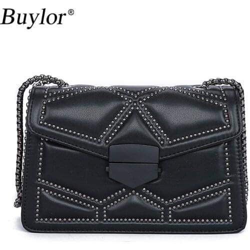 Buylor Crossbody Bags for Women Rivet Chain Flap Designer Shoulder Bag Fashion Shoulder Messenger Bag Handbags Totes Phone Purse