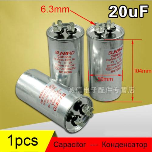 Air Conditioner Parts Round Capacitor 20uF-75uF 450VAC AC Motor Air Conditioner Start Capacitor Anti-explosion 100% New Unused