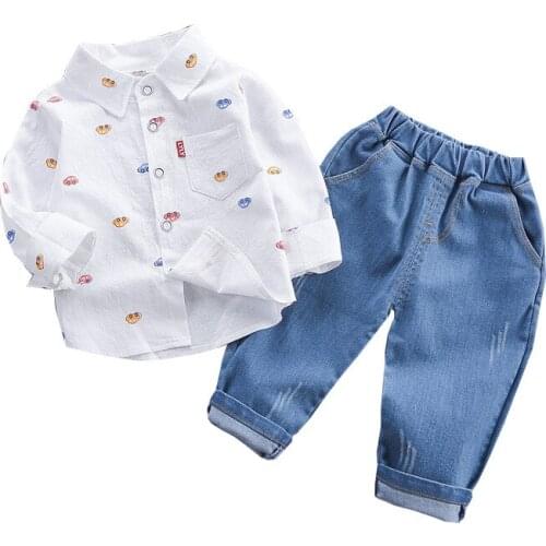 New Spring Autumn Children Cartoon Casual Clothes Baby Boys Girls Cotton T Shirt Pants 2Pcs/Sets Kids Print Fashion Tracksuit