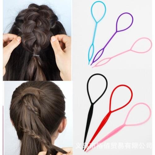 Childrens hair extension needle piercing hair artifact piercing needle 2 piece set ball head set hair curler pattern curling