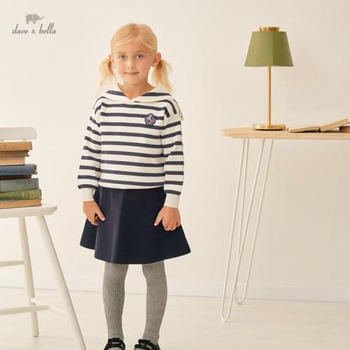 DKY19665 Dave bella autumn 5Y-13Y girls cartoon letter clothing sets children lovely suits high quality clothes girls outfit