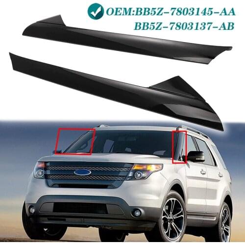 For 2011-2019 2.3L / 3.5L Ford Explorer Windshield Outer Trim Molding Left Right Front Pair Side BB5Z-7803145-AA BB5Z-7803137-AB