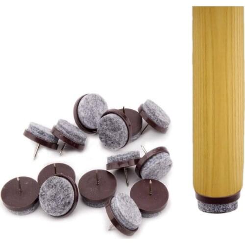 40Pcs Round Nail-on Slider Glide Pad Furniture Felt Pad Floor Protector for Wooden Furniture Chair Tables Leg Feet Reduce Noise