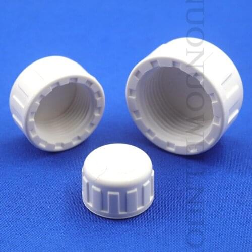 2Pcs 1/2" 3/4" to 2" PVC Female Thread End Cap Connector Water Pipe Plastic Plug PVC Pipe Connector Fish Tank Tube Joint Adapter