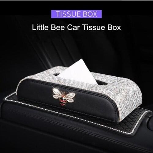 Creative car supplies diamond block type seat armrest tissue box home car office little bee paper towel box