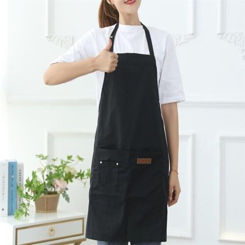 Kitchen Apron cotton canvas waterproof clean adjustable womens bib coffee shop attendant chefs apron