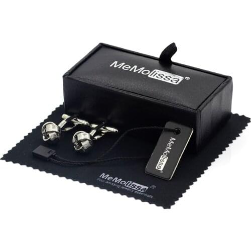 MeMolissa Display Box Classic Cufflinks for Mens French Shirt Suit Knot Design Cuff Button Links Jewelry Free Tag & Wipe Cloth