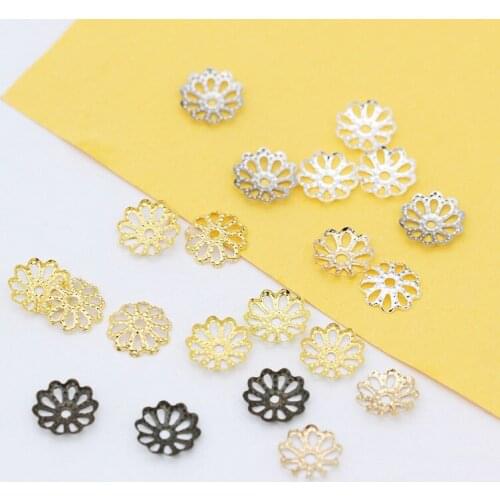Metal Beads 7MM/9MM Flawer Plating Beads Accessories 500Pieces/lot Sewing Jewelry Accessories Diy Spacer embellissements Crafts