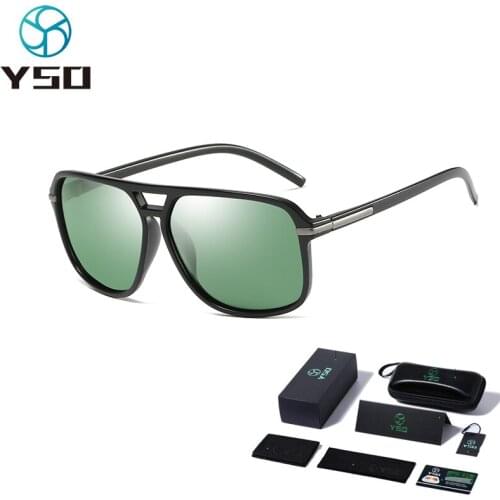 YSO Men Retro Sunglasses 2020 For Car Driving Polarized UV Protection Sun Glasses With Accessories Mens Sunglasses 523