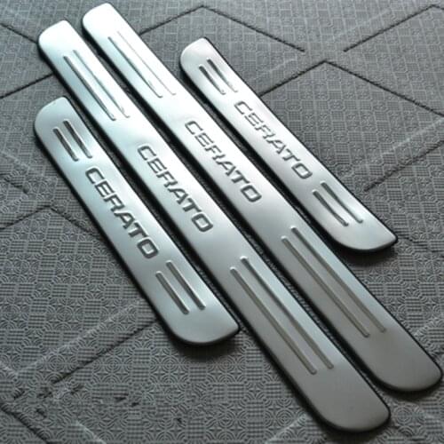 Stainless steel door sill strip for KIA CERATO 2005-12 exterior Threshold trim car styling welcome pedal Scuff plate cover film