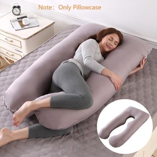 Pregnancy Pillow Case Full Body U-shaped Pillow Cover Multi-functional Side Protect Cushion Cover With Zip for Pregnancy Women