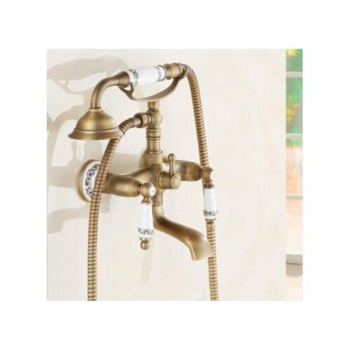 New Arrivals Ceramic Style Hand held Bathtub Faucet Set Wall Mounted Bath & Shower Faucet Set Bathroom Tub Mixer Faucet