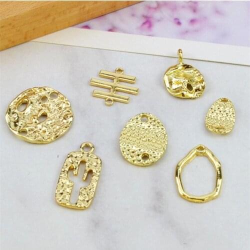 10pcs/lot new arrival creative irregular geometric metal charms connectors for diy fashion earrings jewelry making accessories