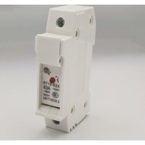 AC 660V 63A 50x13mm Single Pole Cylindrical Fuse Holder
