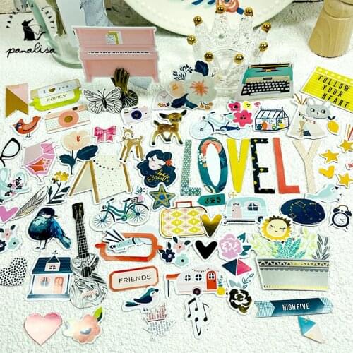 Panalisacraft LOVE Journey Foil Paper Cardstock Die Cut Stickers for DIY Scrapbooking/photo album Decoration Card Making Craft