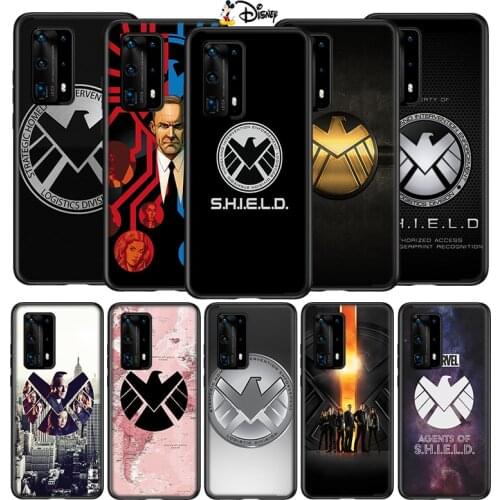Silicone Cover Marvel SHIELD For Huawei P40 P30 P20 P10 P9 P8 Pro Lite E Plus mini Pro 5G 2017 2019 Phone Case