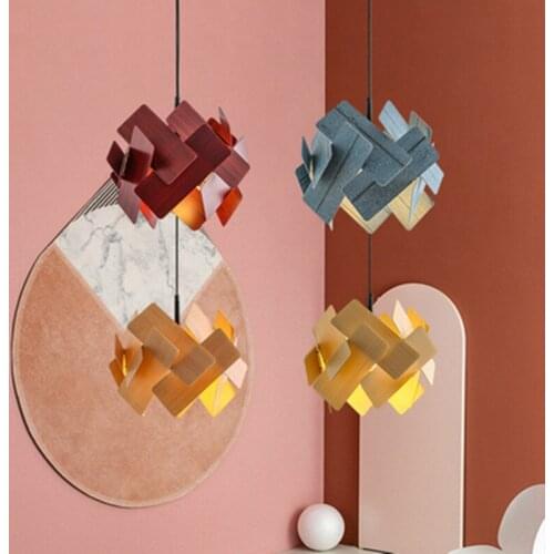 Nordic Minimalist Multicolor Bedroom Pendant Light Creative DIY Art Stack Acrylic Studio Dining Room Light Fixtures