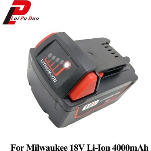 18V 4000mAh Li-ion Replacement Power Tool Battery For MILWAUKEE 48-11-1828 49- 24-0171 48-11-1840