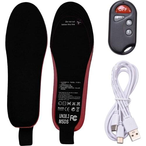 Sport Shoes Pads 2100mAh Rechargeable Electric Heating Insoles With Remote Control Winter Warm Heated Insoles For Skiing Hunting