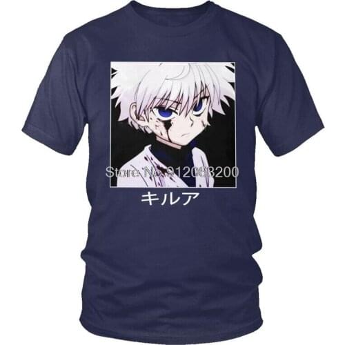 Tvoe Manga Killua Zoldyck T-shirt Men Novelty Anime T Shirt Short Sleeve Cotton Hunter X Hunter Tshirt Unique Tee Tops
