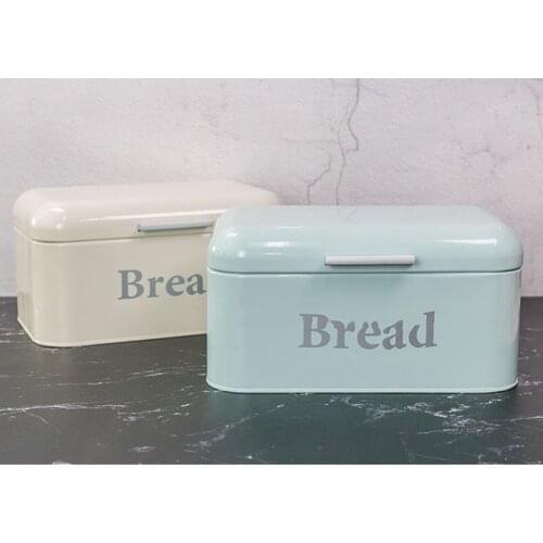 Vintage Bread Box Cupboard Iron Snack Box Desktop Finishing Dust-Proof Storage Box Storage Bin Keeper Food Kitchen Shelf Décor