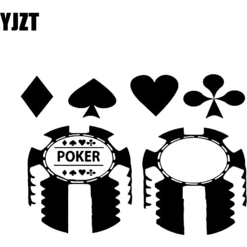 YJZT 15.5*11CM Interesting Poker Casino Chips Graphic Car Sticker Decoration Vinyl Bumper Window C12-0046