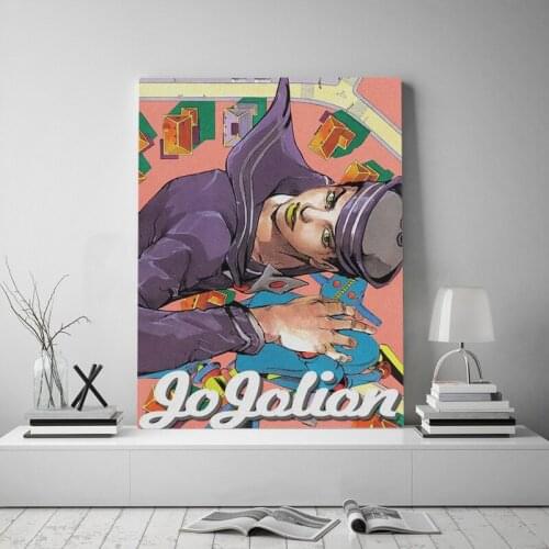 Yoshikage Kira JoJolion anime Framed Wooden Frame Canvas poster Painting wall Art decor Living room Study Home Decoration Prints
