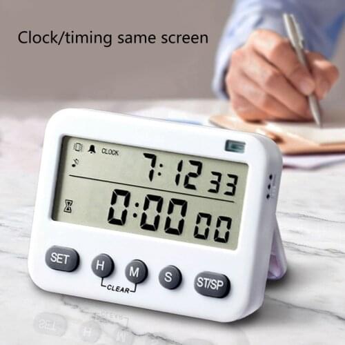 YS-218 Digital Timer 100 Hour Dual Count Down and Count Up Kitchen Timer with Magnet Hanging Bracket Large LCD Display Dropship