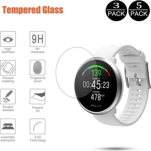 Tempered Glass Film For Polar Vantage M / V Smart Watch Anti-Scratch 9H Ultra Clarity Screen Protective Film For Ignite 2 Grit X